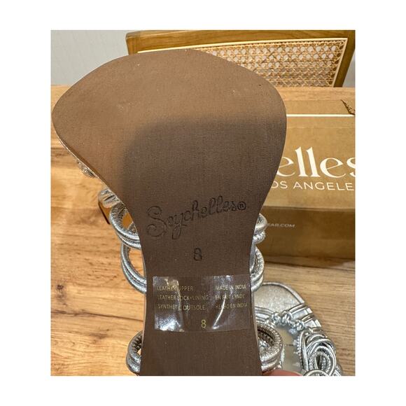 Seychelles Te Amo Ankle Wrap Sandal Metallic Leather Size 8 NIB Ankle Strap Ties - Picture 13 of 15
